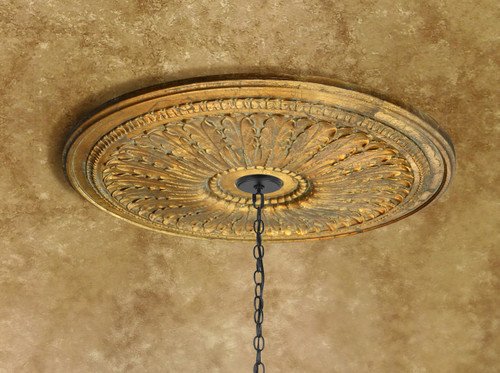 28" DIA Classic Petite Gilt Chandelier Ceiling Medallion DIY Lighting Wall Decor