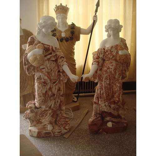 Pair Marble Ladies