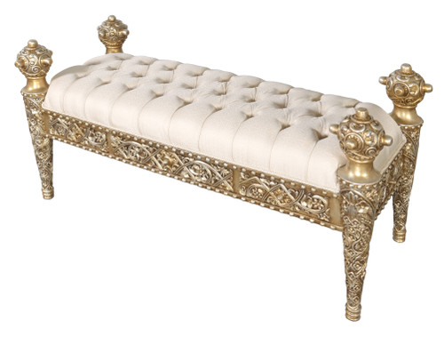 Platine Chapelle 3 Seater Bench Hand Carved Mahogany