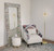 Woolly Faux Pouf Ottoman Stool With Natural Log Feet Room Scene