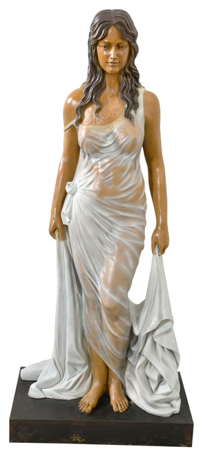 Cast Copper Woman Statue on Base 20746
