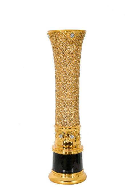 Czar Fluted Crystal Tall Table Vase 24H