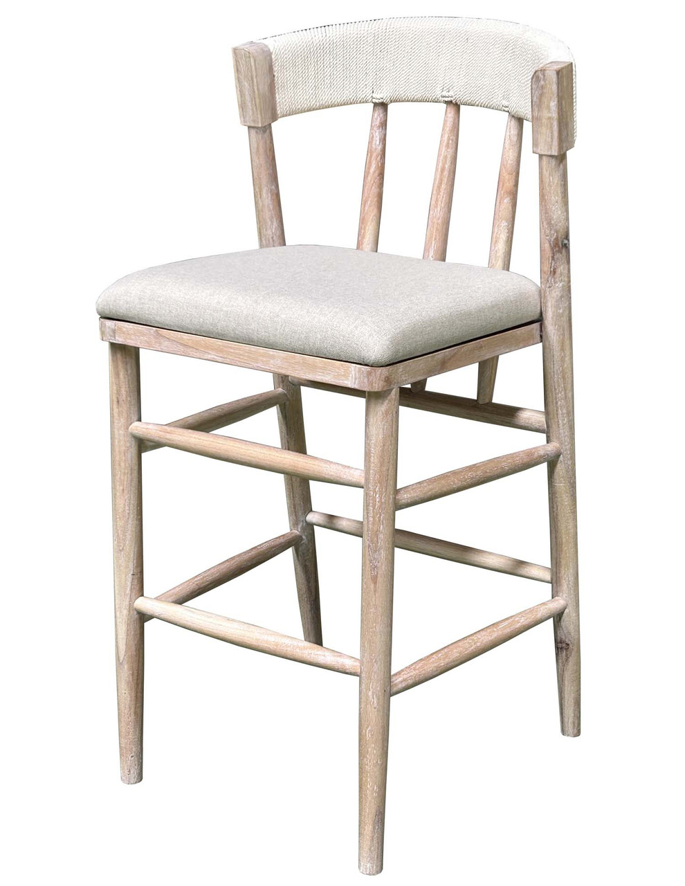Alto Back Barstool White Wash