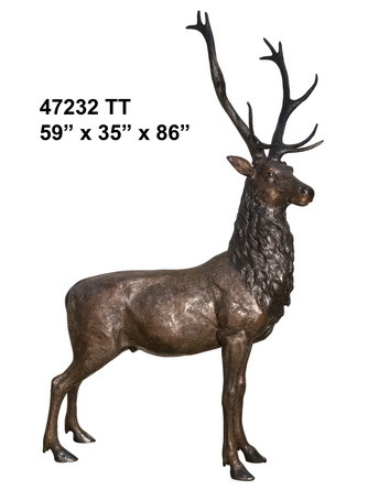 Male Deer Bronze Statue