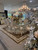 Chalk White Rococo 9 Piece Dining Table Set with Glass Top