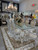 Chalk White Rococo 9 Piece Dining Table Set with Glass Top