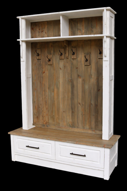 Farmhouse Entryway Hall Tree with Bench