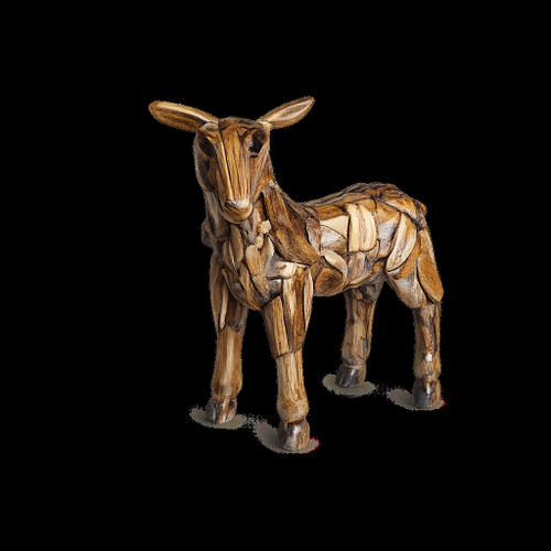Teak Baby Deer Statue